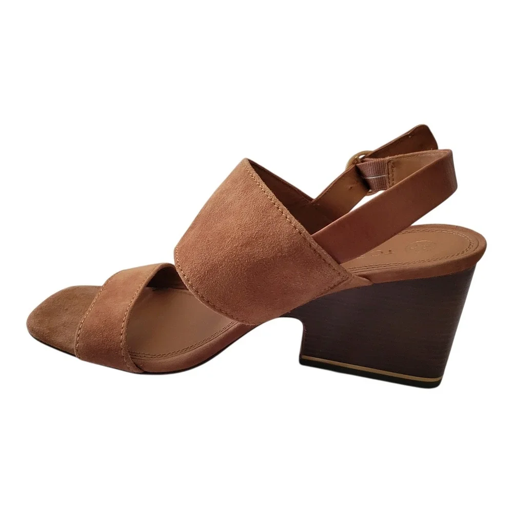 Tory Burch Women's Selby Block Heel Suede Sandals Size 9M
